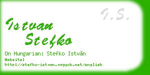 istvan stefko business card
